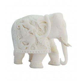 eCraftIndia Delicate Pure White Elephant Statue