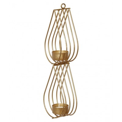 eCraftIndia Gold Table Top Aluminium Tea Light Holder - Pack of 1