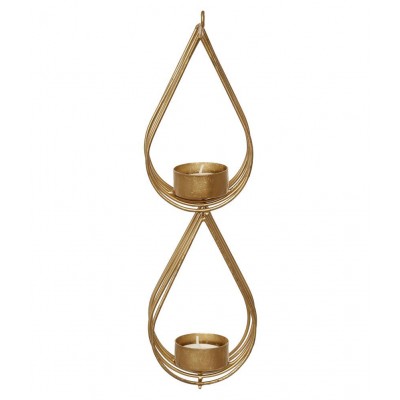 eCraftIndia Gold Table Top Aluminium Tea Light Holder - Pack of 1