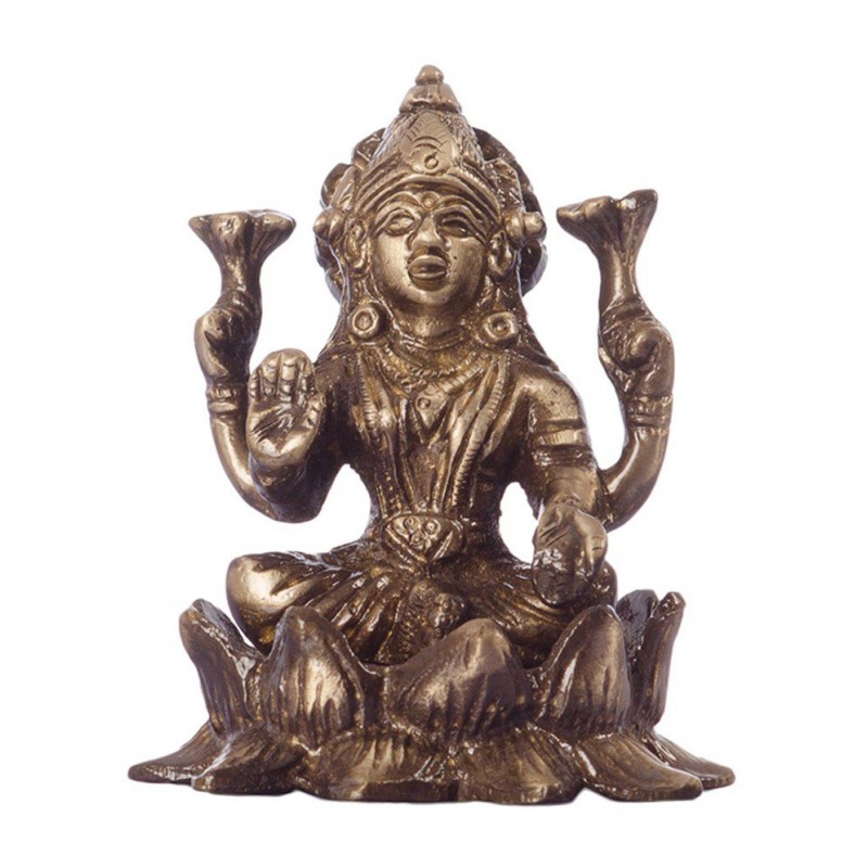 eCraftIndia Golden Goddess Laxmi on Lotus