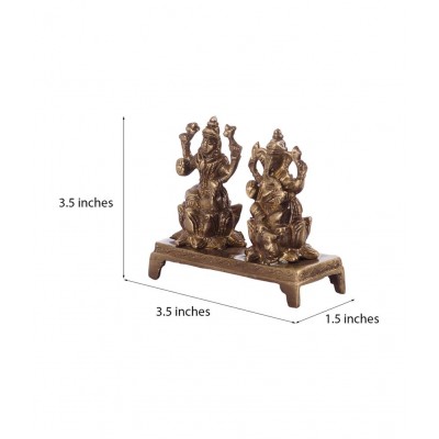 eCraftIndia Golden Laxmi Ganesha on Lotus Base