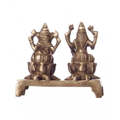 eCraftIndia Golden Laxmi Ganesha on Lotus Base