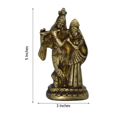 eCraftIndia Golden Radha Krishna Pair Figurine