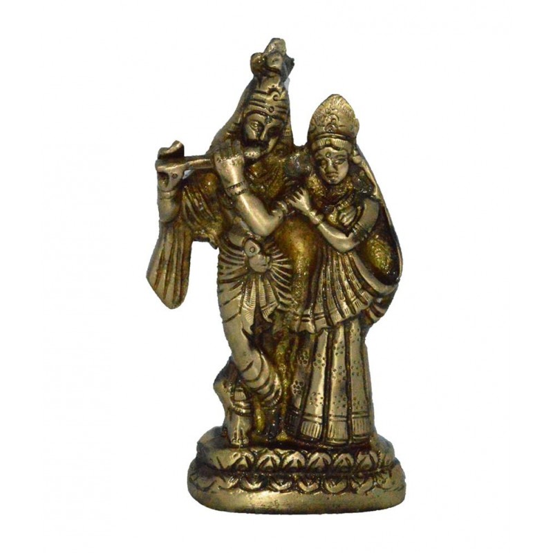 eCraftIndia Golden Radha Krishna Pair Figurine