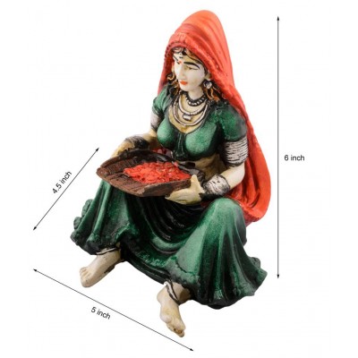 eCraftIndia Green Polyresin Figurines - Pack of 1