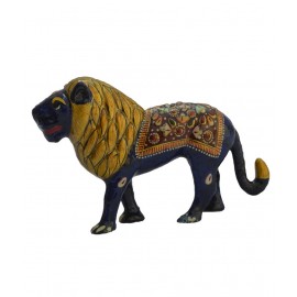 eCraftIndia Meenakari Metal Statue of Royal Lion