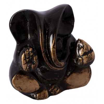 eCraftIndia Multicoloured Brass Antique Diving Appu Ganesha Figurine
