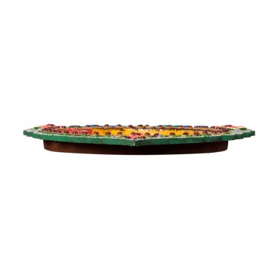 eCraftIndia Multicoloured Wooden Papier Mache Leaf Pooja Thali