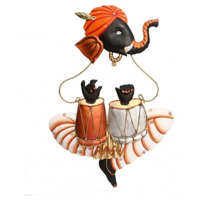 eCraftIndia Orange Iron Figurines - Pack of 1