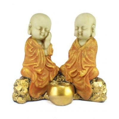 eCraftIndia Orange Polyresin Figurines - Pack of 1