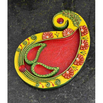 eCraftIndia Papier-Mache Roli Tikka Pooja Thali eCraftIndia Papier-Mache Roli Tikka Pooja Thali