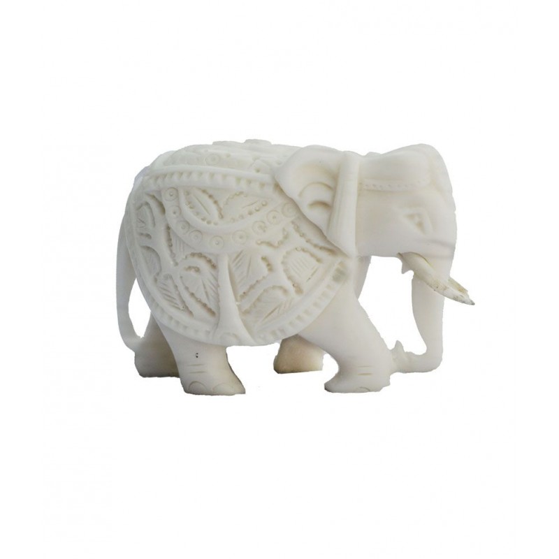 eCraftIndia Pure White Royal Elephant Statue