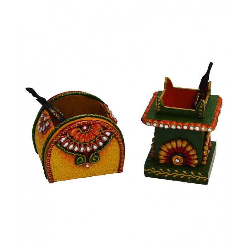 eCraftIndia Set of Papier-Mache Pen Stands