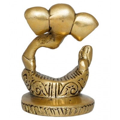 eCraftIndia Showpiece Brass Ganesha Idol 5 x 5 cms Pack of 1