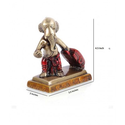 eCraftIndia Showpiece Brass Ganesha Idol 8 x 5 cms Pack of 1