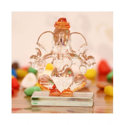 eCraftIndia Showpiece Crystal Ganesha Idol 6 x 4 cms Pack of 1