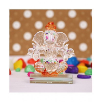 eCraftIndia Showpiece Crystal Ganesha Idol 6 x 4 cms Pack of 1