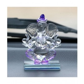 eCraftIndia Showpiece Crystal Ganesha Idol 6 x 4 cms Pack of 1