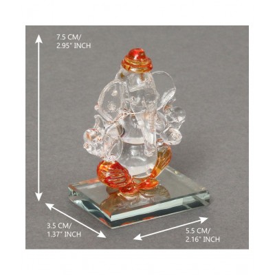 eCraftIndia Showpiece Crystal Ganesha Idol 6 x 4 cms Pack of 1