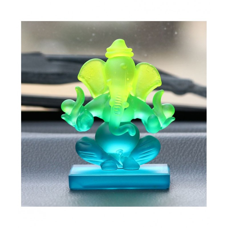 eCraftIndia Showpiece Crystal Ganesha Idol 6 x 4 cms Pack of 1