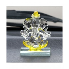 eCraftIndia Showpiece Crystal Ganesha Idol 6 x 4 cms Pack of 1