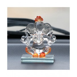 eCraftIndia Showpiece Crystal Ganesha Idol 6 x 4 cms Pack of 1