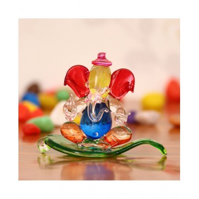 eCraftIndia Showpiece Crystal Ganesha Idol 7 x 4 cms Pack of 1
