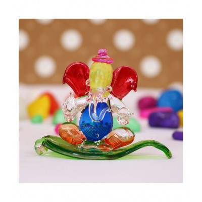 eCraftIndia Showpiece Crystal Ganesha Idol 7 x 4 cms Pack of 1