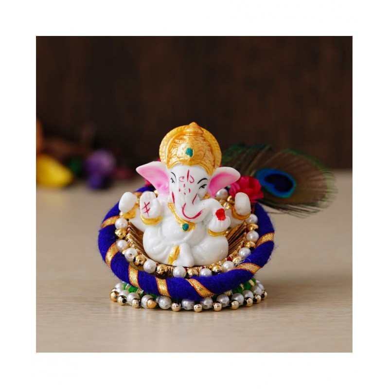 eCraftIndia Showpiece Resin Ganesha Idol 11 x 7 cms Pack of 1