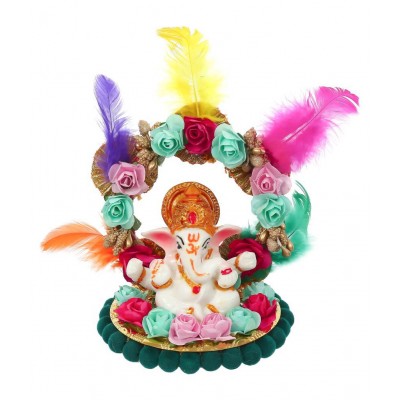 eCraftIndia Showpiece Resin Ganesha Idol 14 x 9 cms Pack of 1