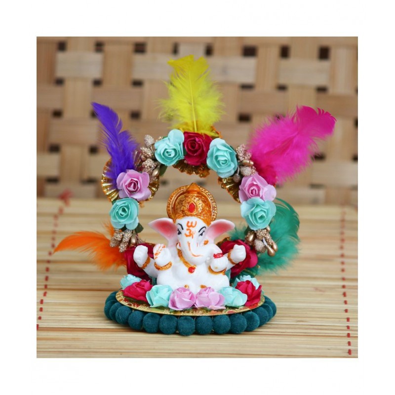 eCraftIndia Showpiece Resin Ganesha Idol 14 x 9 cms Pack of 1