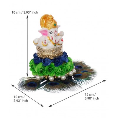 eCraftIndia Showpiece Resin Ganesha Idol 15 x 10 cms Pack of 1