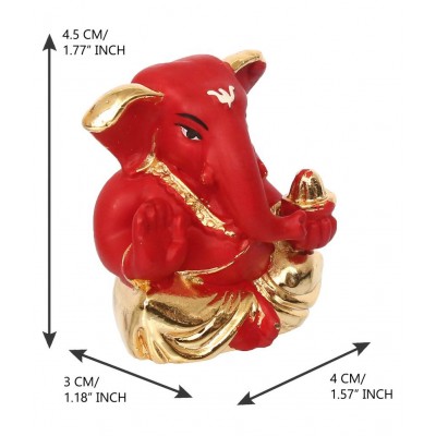 eCraftIndia Showpiece Resin Ganesha Idol 4 x 3 cms Pack of 1
