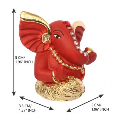 eCraftIndia Showpiece Resin Ganesha Idol 5 x 4 cms Pack of 1