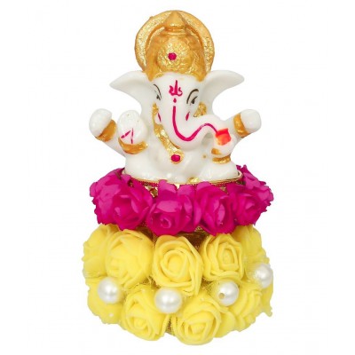 eCraftIndia Showpiece Resin Ganesha Idol 6 x 6 cms Pack of 1