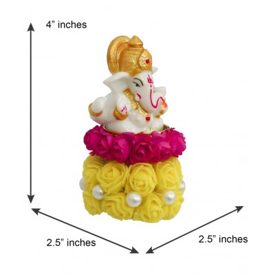 eCraftIndia Showpiece Resin Ganesha Idol 6 x 6 cms Pack of 1