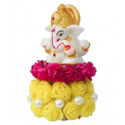 eCraftIndia Showpiece Resin Ganesha Idol 6 x 6 cms Pack of 1