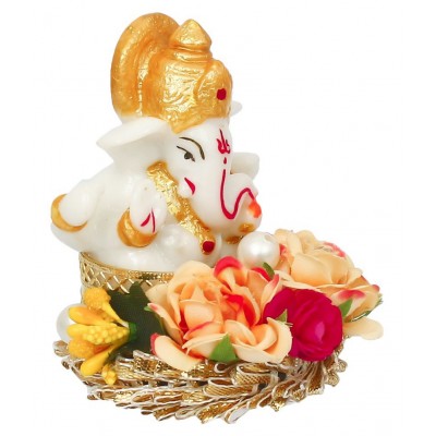 eCraftIndia Showpiece Resin Ganesha Idol 6 x 7 cms Pack of 1