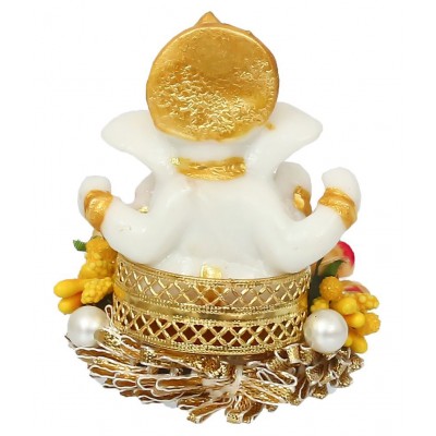 eCraftIndia Showpiece Resin Ganesha Idol 6 x 7 cms Pack of 1