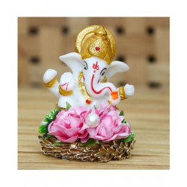 eCraftIndia Showpiece Resin Ganesha Idol 6 x 7 cms Pack of 1