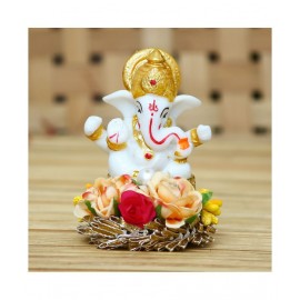 eCraftIndia Showpiece Resin Ganesha Idol 6 x 7 cms Pack of 1