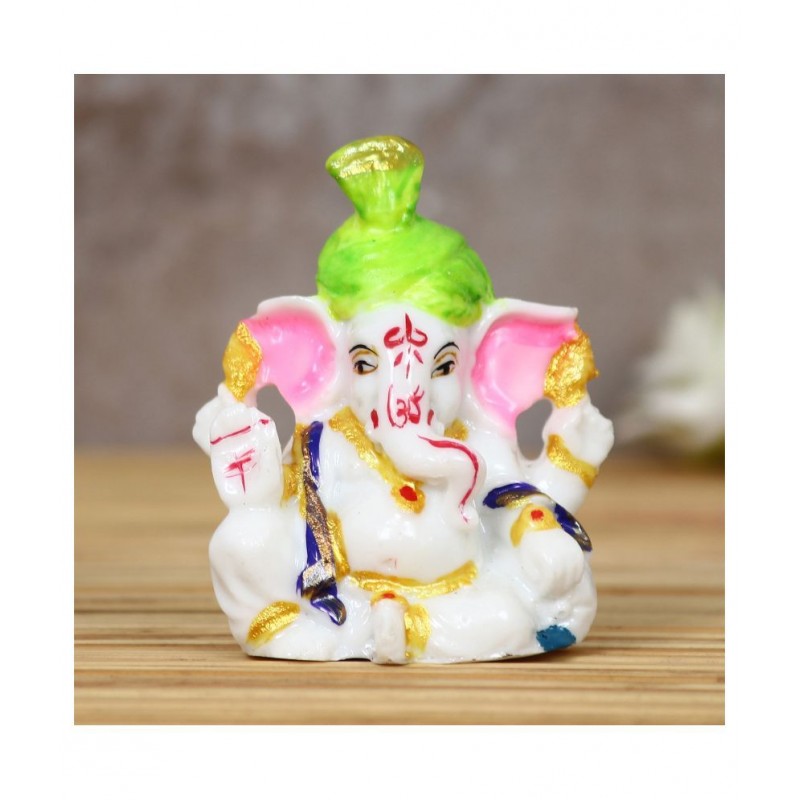 eCraftIndia Showpiece Resin Ganesha Idol 7 x 4 cms Pack of 1