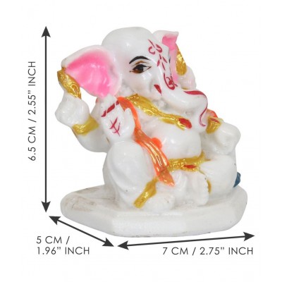 eCraftIndia Showpiece Resin Ganesha Idol 7 x 5 cms Pack of 1