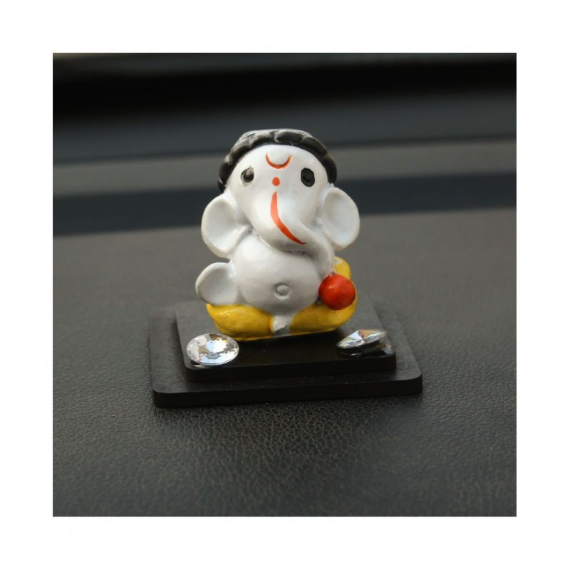 eCraftIndia Showpiece Resin Ganesha Idol 7 x 7 cms Pack of 1