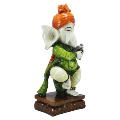 eCraftIndia Showpiece Resin Ganesha Idol 7 x 7 cms Pack of 1