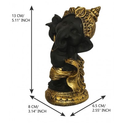 eCraftIndia Showpiece Resin Ganesha Idol 7 x 8 cms Pack of 1