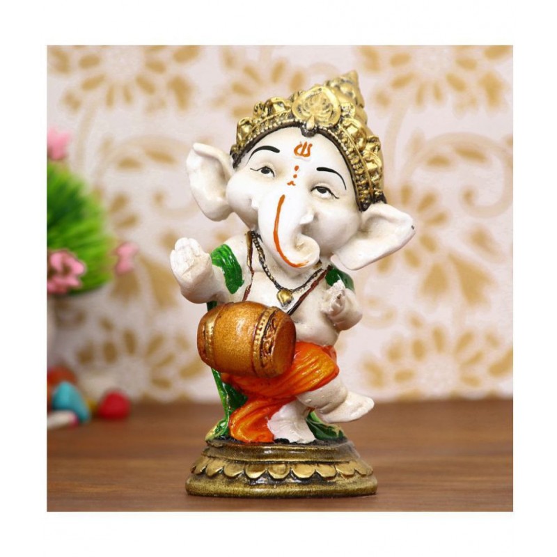 eCraftIndia Showpiece Resin Ganesha Idol 7 x 8 cms Pack of 1