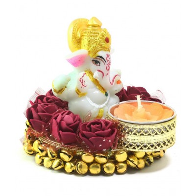 eCraftIndia Showpiece Resin Ganesha Idol 8 x 10 cms Pack of 1