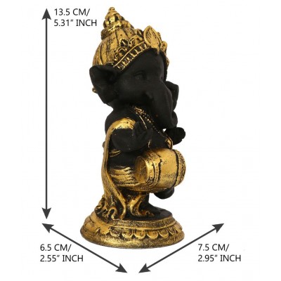 eCraftIndia Showpiece Resin Ganesha Idol 8 x 7 cms Pack of 1