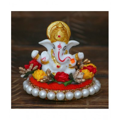 eCraftIndia Showpiece Resin Ganesha Idol 8 x 8 cms Pack of 1